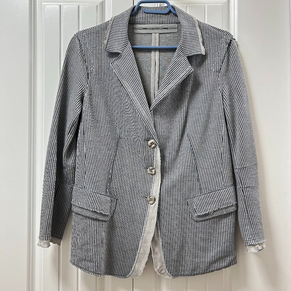 Marithe Francois Girbaud Designer Striped Blazer - Size US 7